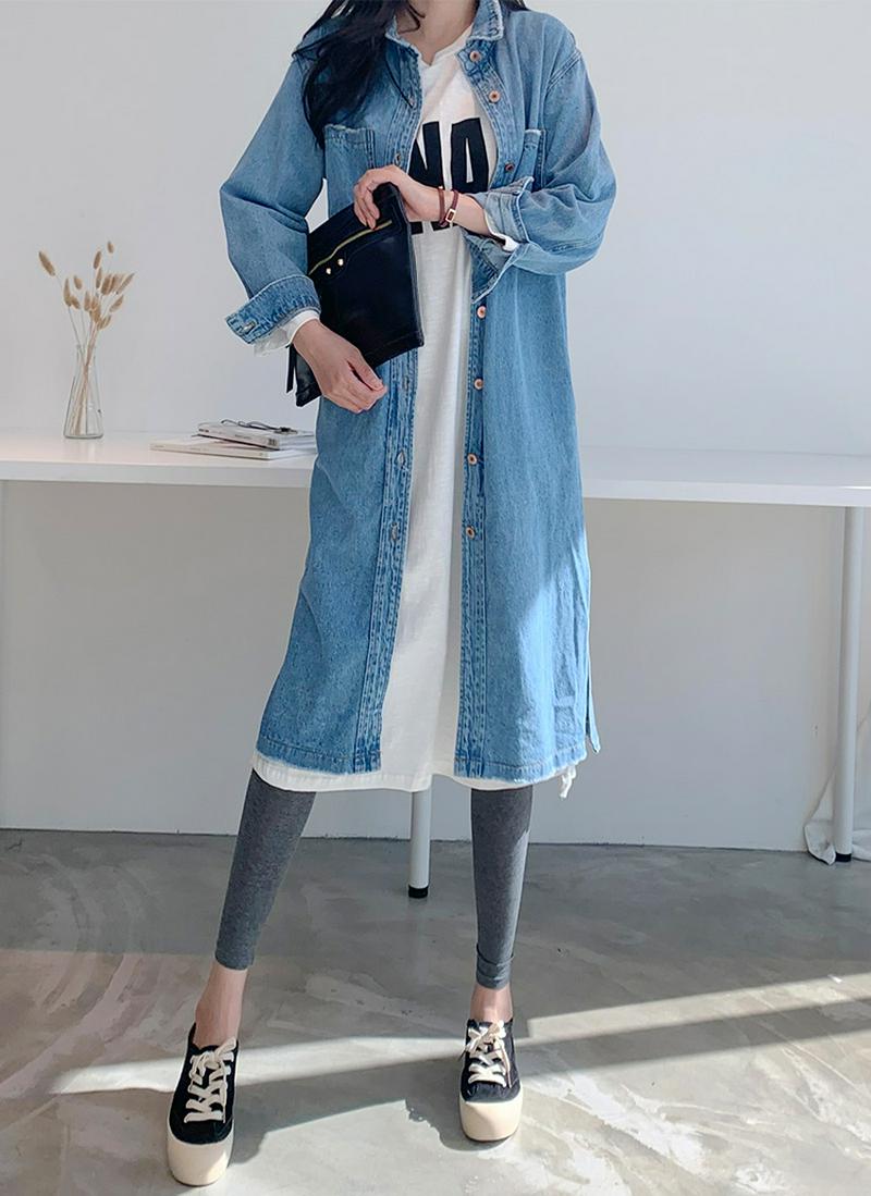 ロングダメージデニムジャケット