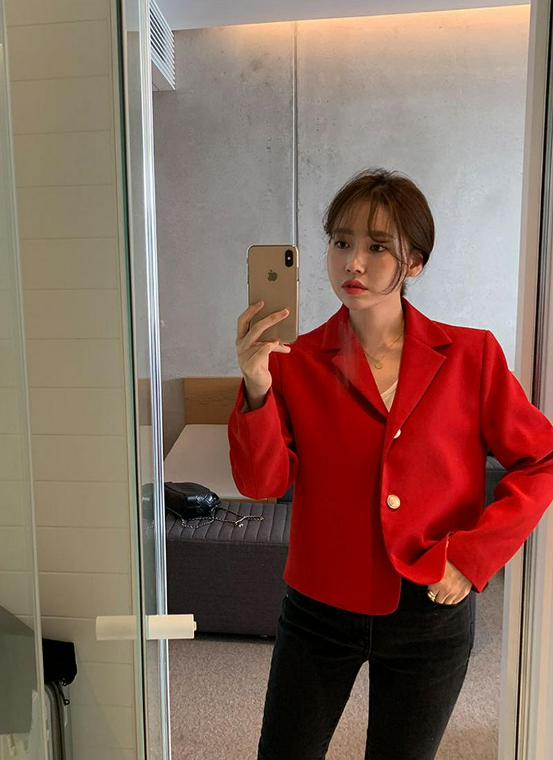 ビンテージ風ボタンジャケット