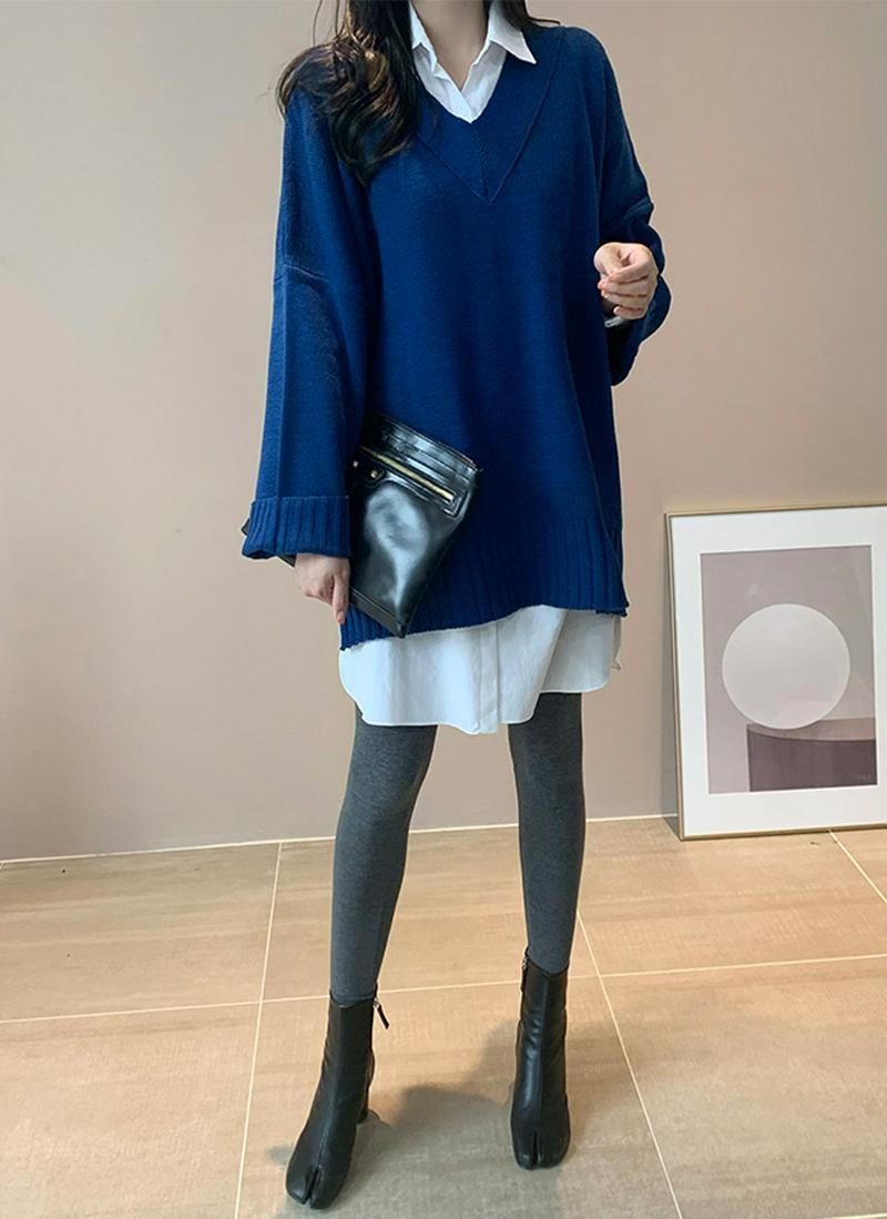 ルーズシルエットVネックニット