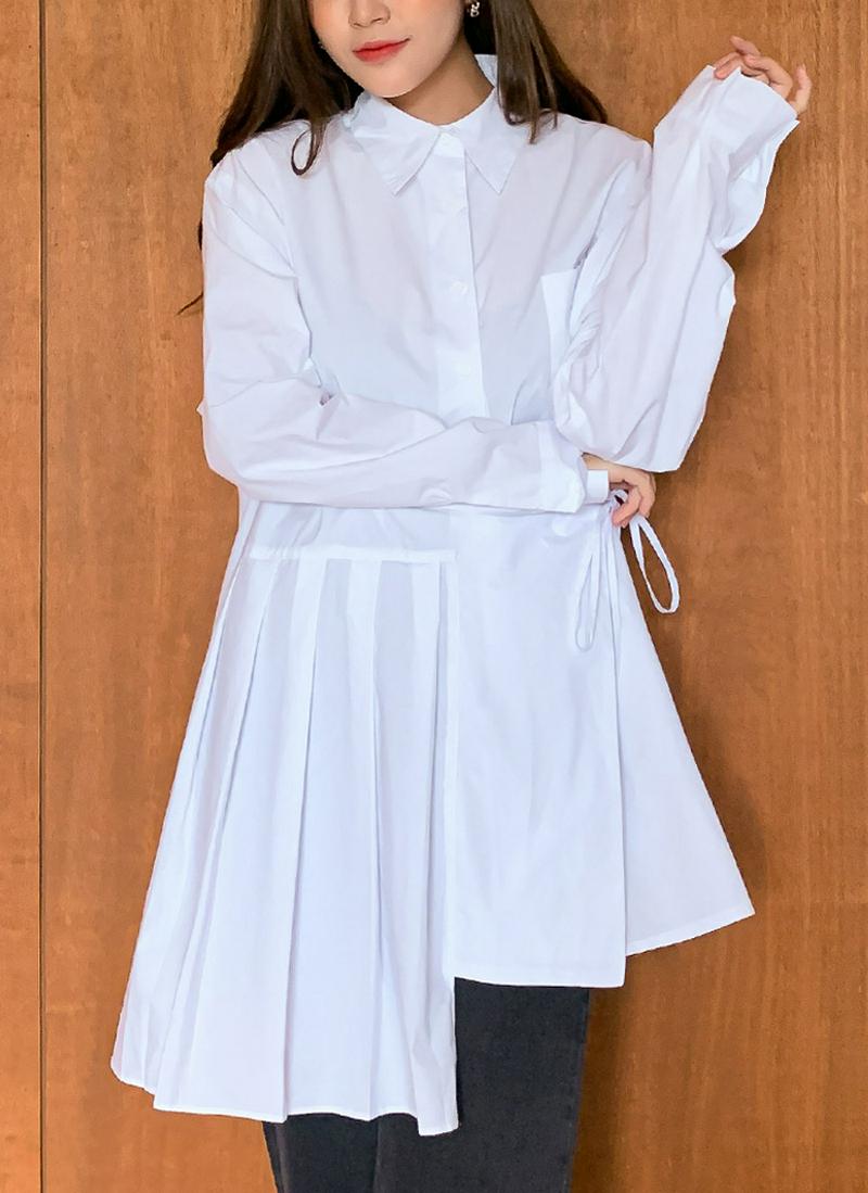 アシメプリーツシャツ