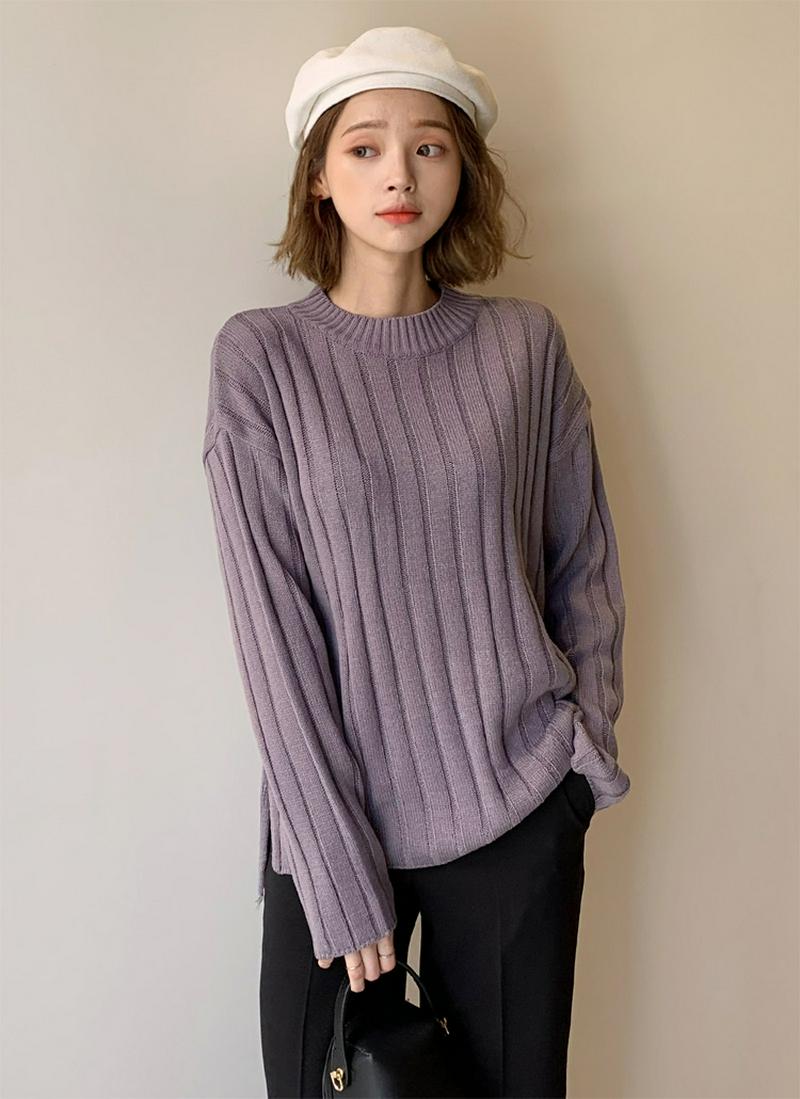 スリットヘムリブニット・全3色