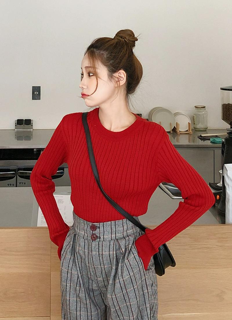 リブラウンドスリムニット