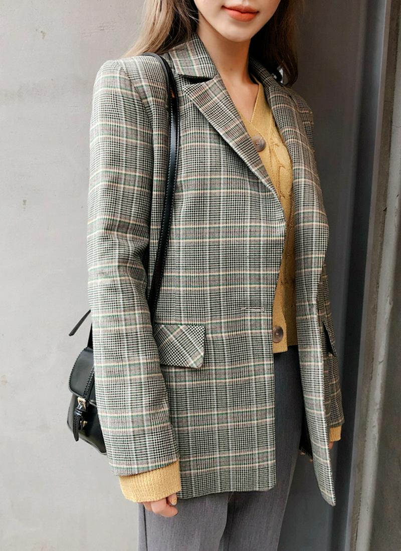 チェックシングルジャケット