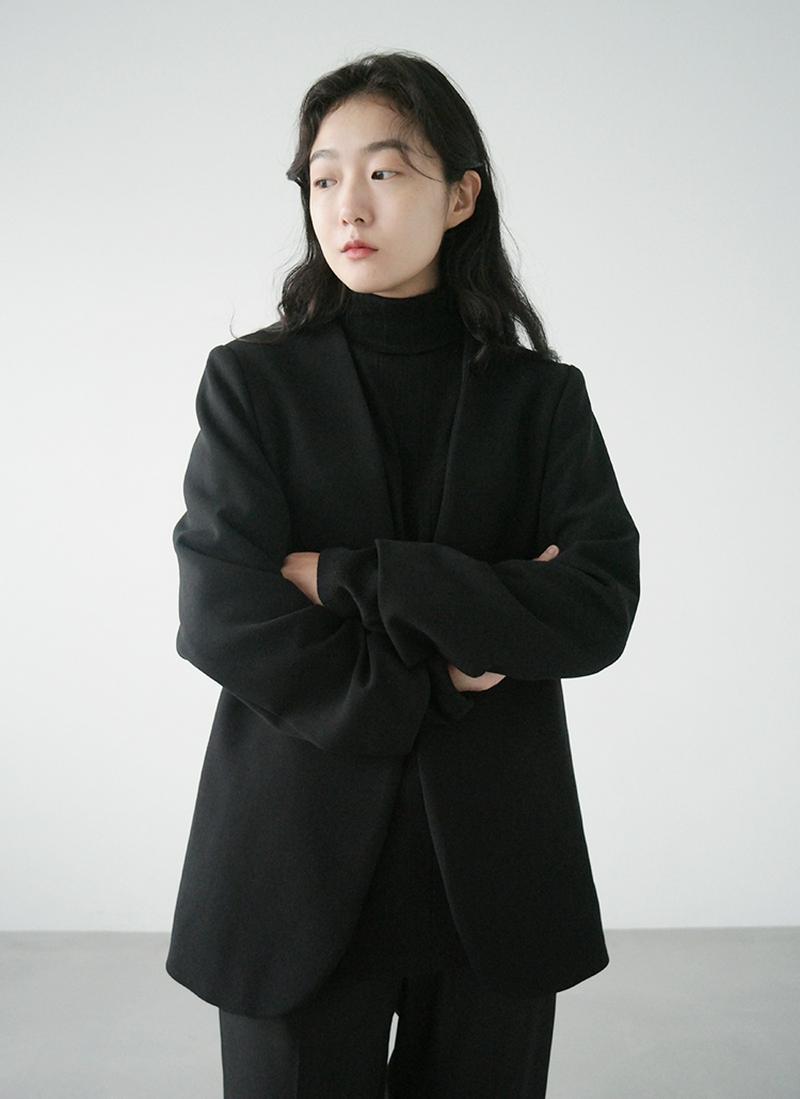 ノーカラーオープンジャケット