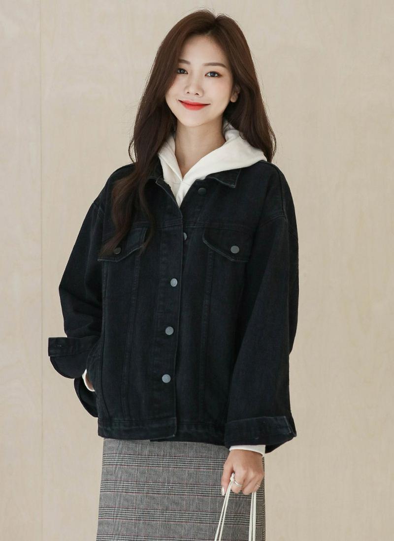 ブラックデニムトラッカージャケット