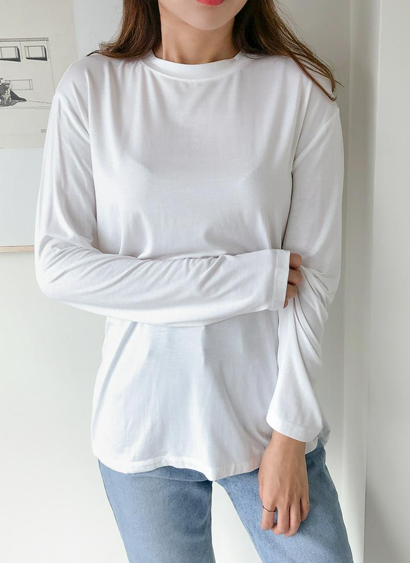 モダール混ソフト長袖Tシャツ
