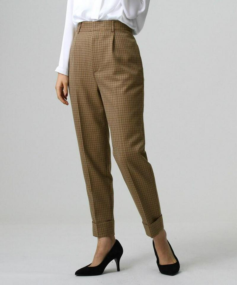 フロントタック チェックパンツ