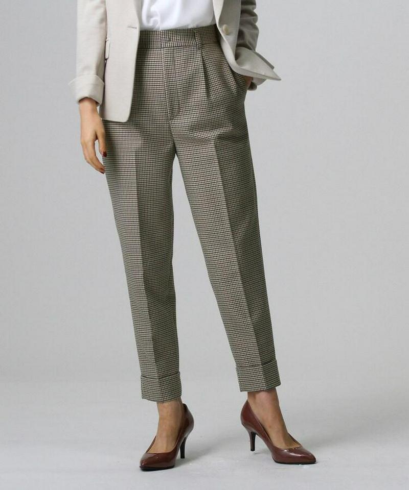 フロントタック チェックパンツ