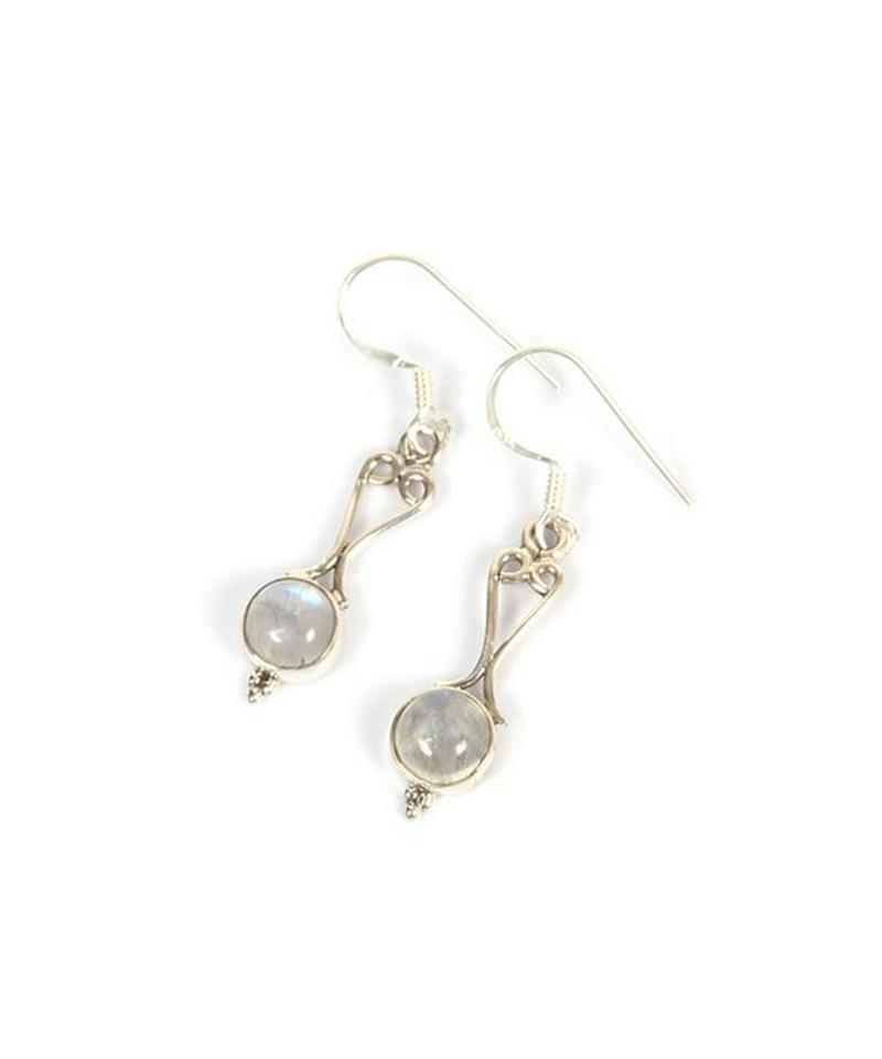 【フランス買付】シルバー925 ホワイトラブラドライトピアス