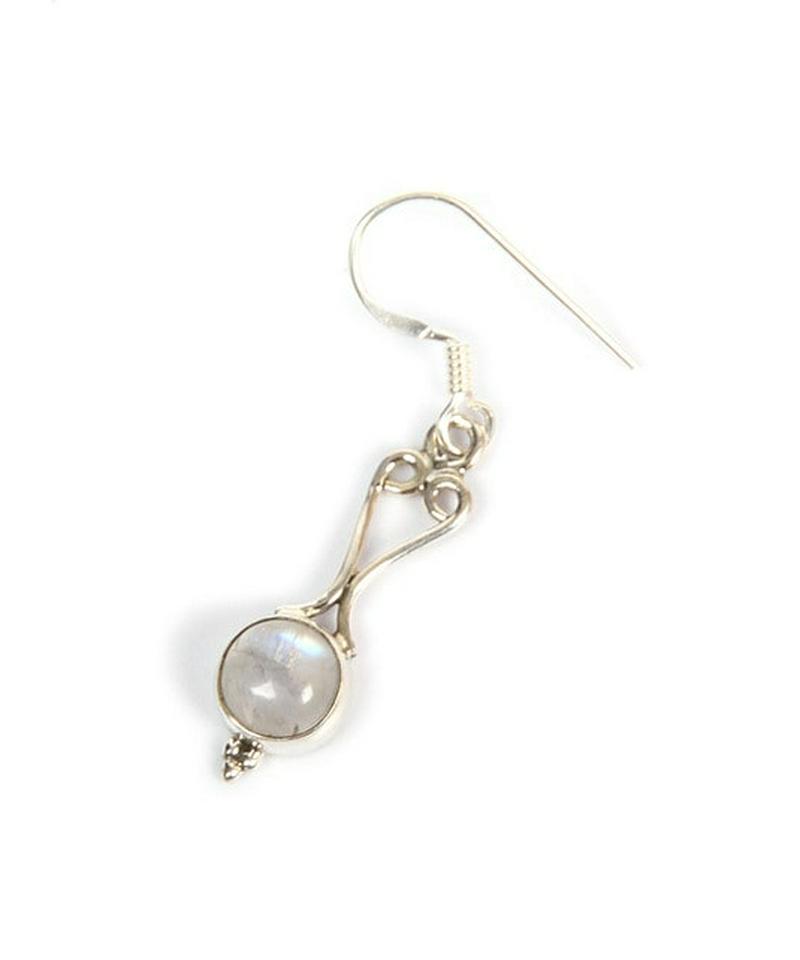 【フランス買付】シルバー925 ホワイトラブラドライトピアス