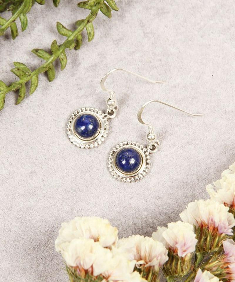 【フランス買付】シルバー925 ラピスラズリピアス