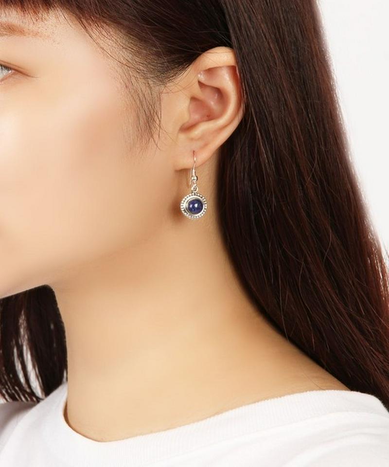 【フランス買付】シルバー925 ラピスラズリピアス