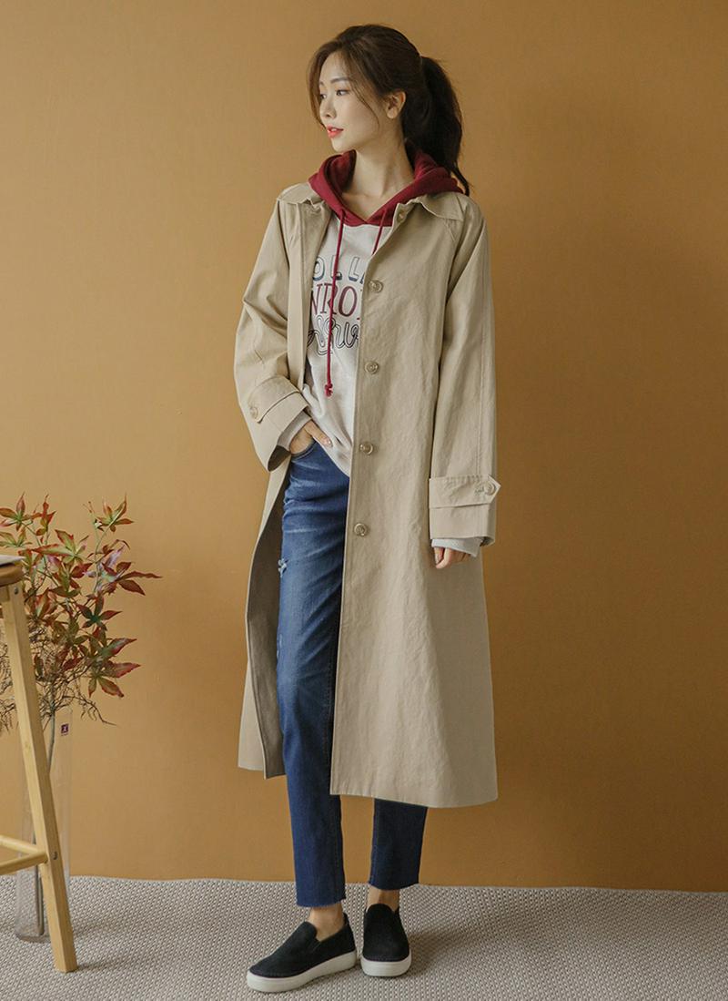 ロングシングルトレンチコート
