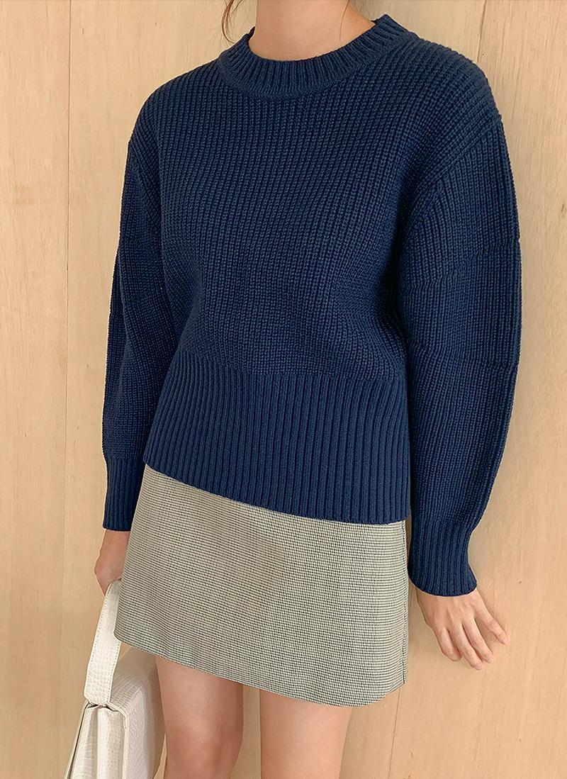 パフスリーブニット