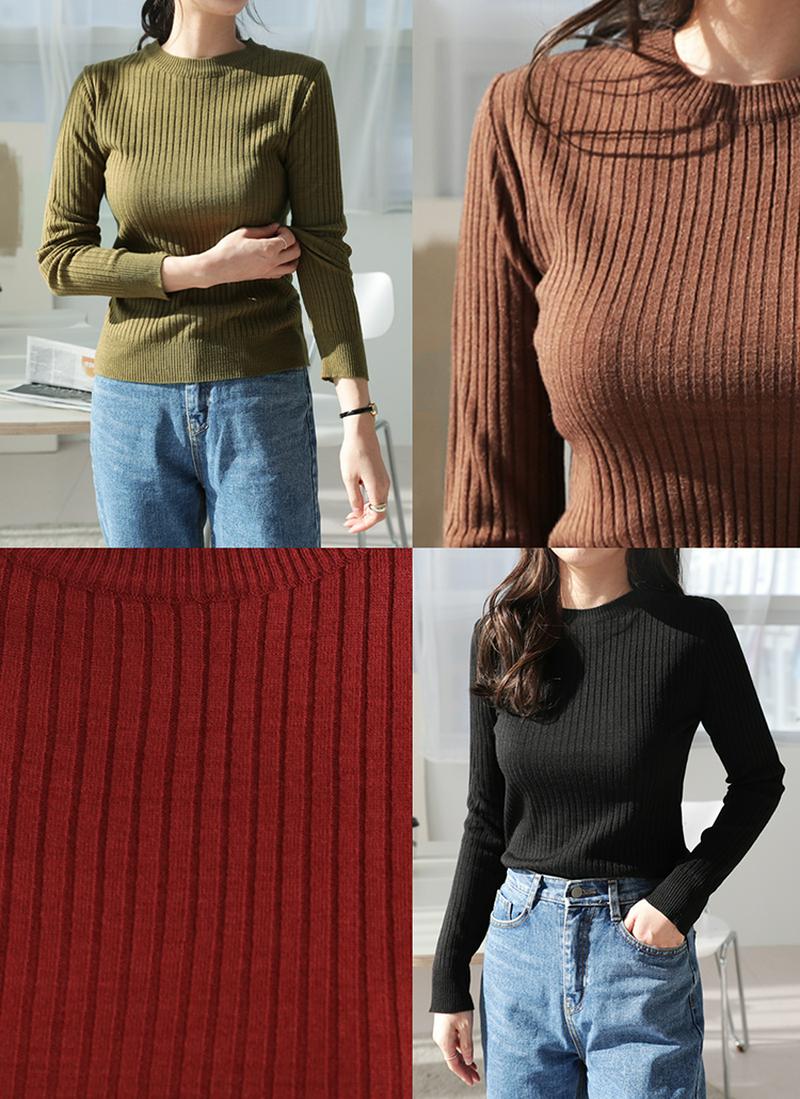 スリムリブニット・全5色