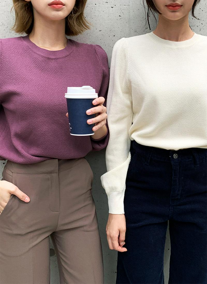 ラウンドパフニット・全4色