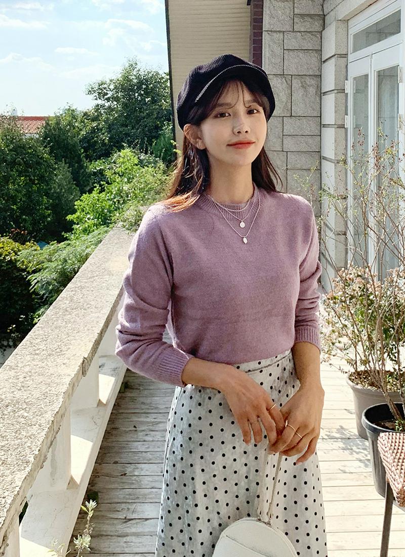 ラウンドネックニット・全6色