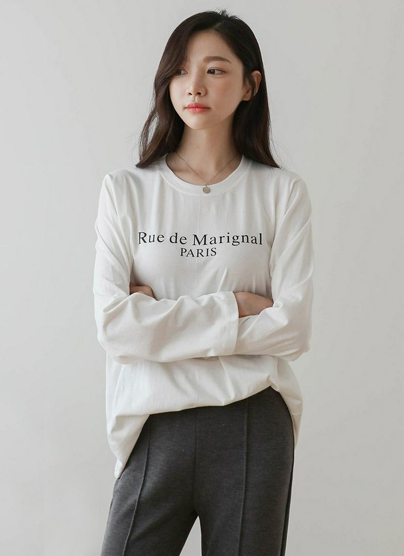 Rue deレタリングTシャツ