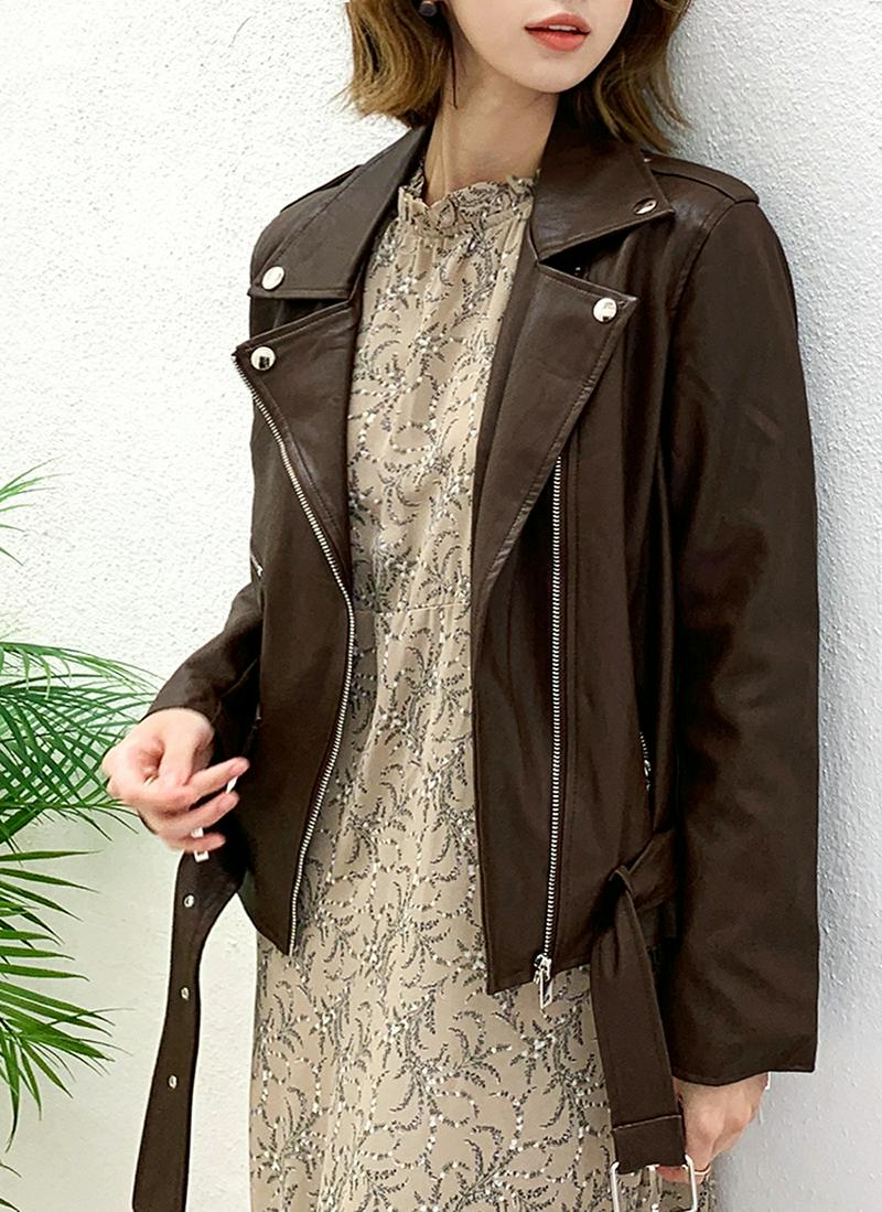 ベルト付ライダースジャケット・全2色