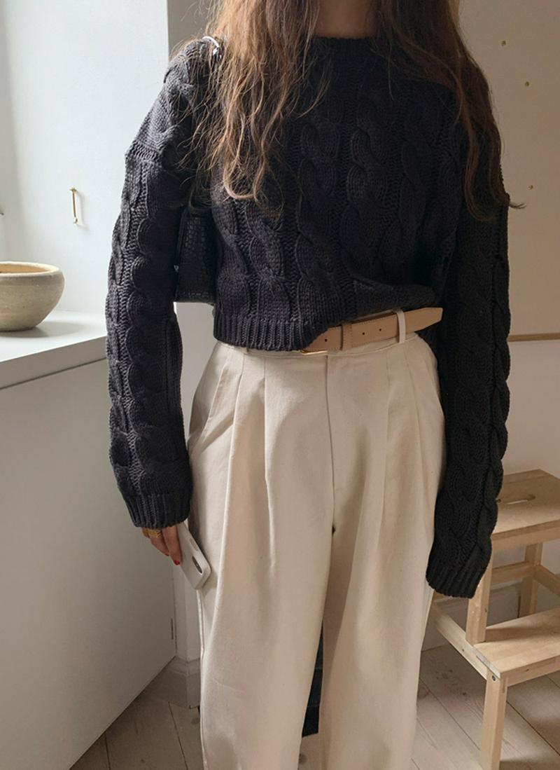 ツイストニット(チャコール)