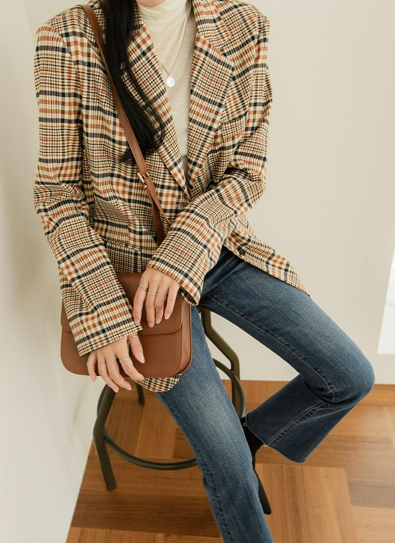 チェックツーボタンジャケット