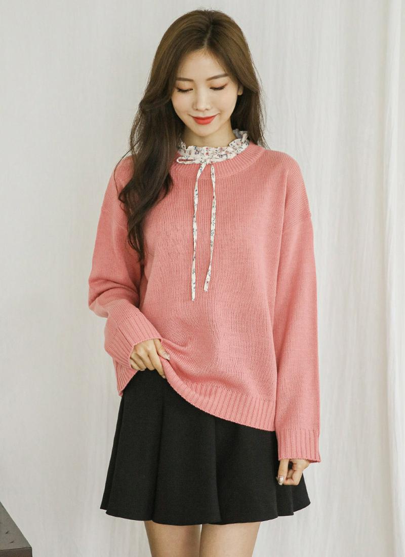 ラウンドネックニット