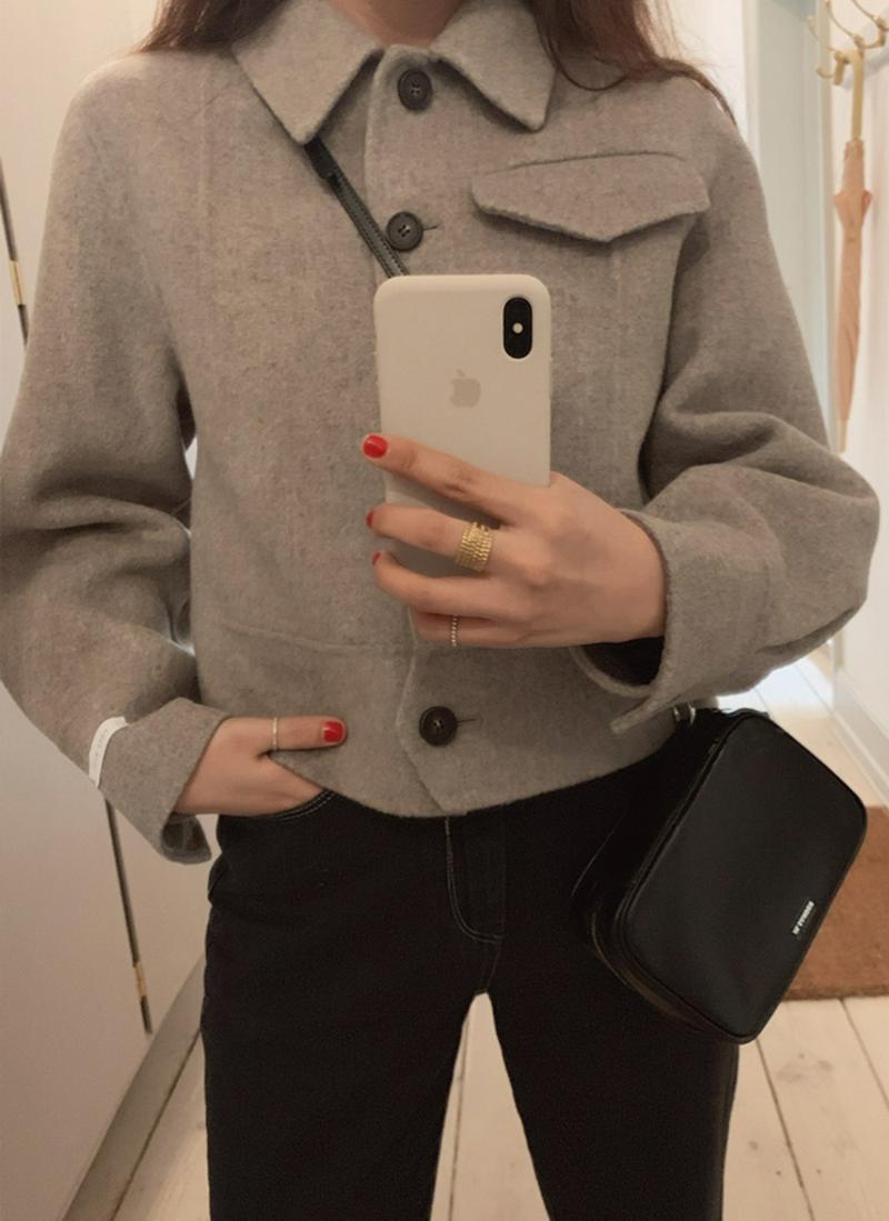 ハンドメイドショートジャケット(グレー)