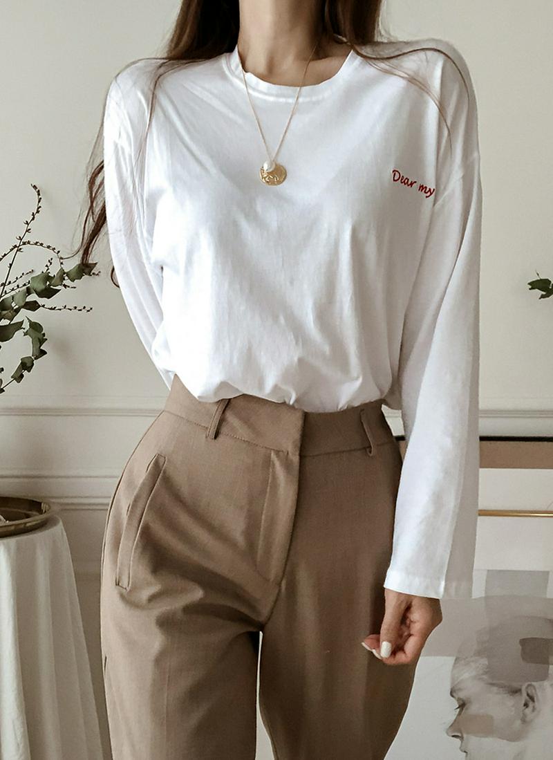 刺繍ポイントTシャツ