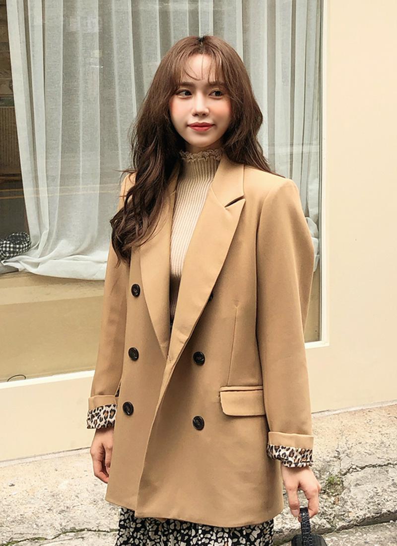 レオパードライニングダブルジャケット