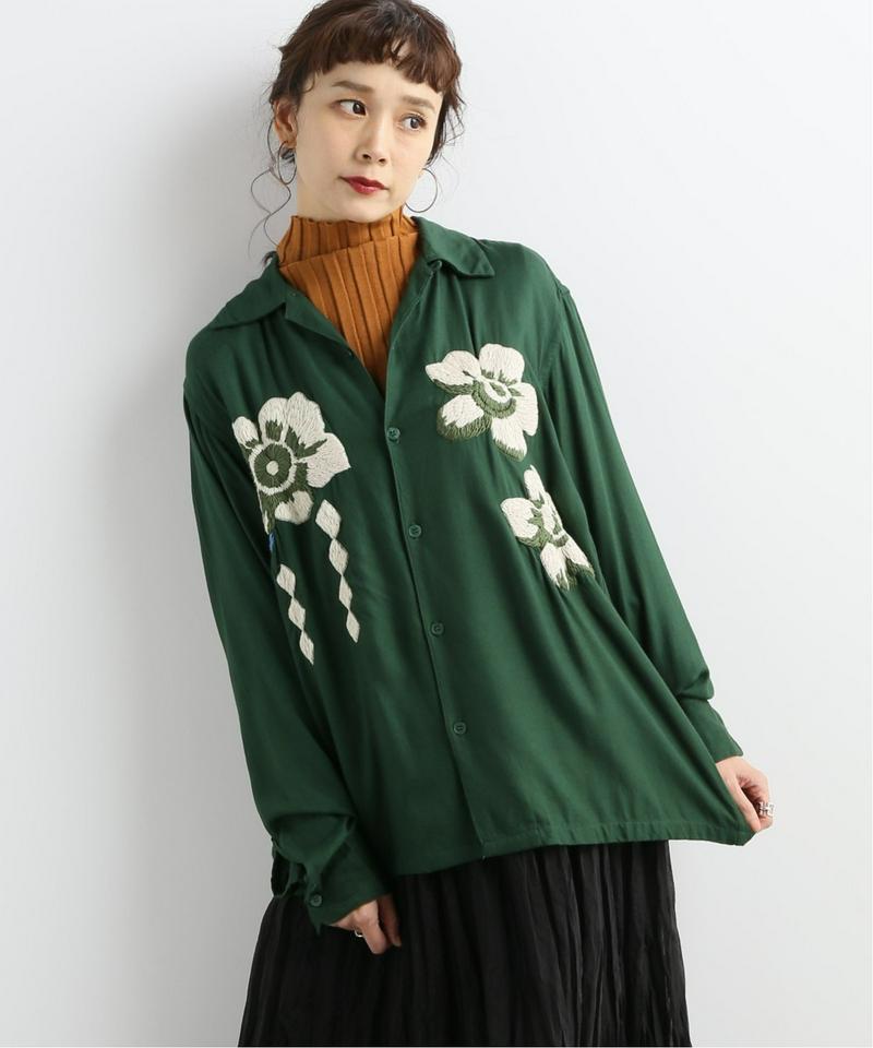 【NOMA t.d.】Flower Emb.Shirt:シャツ