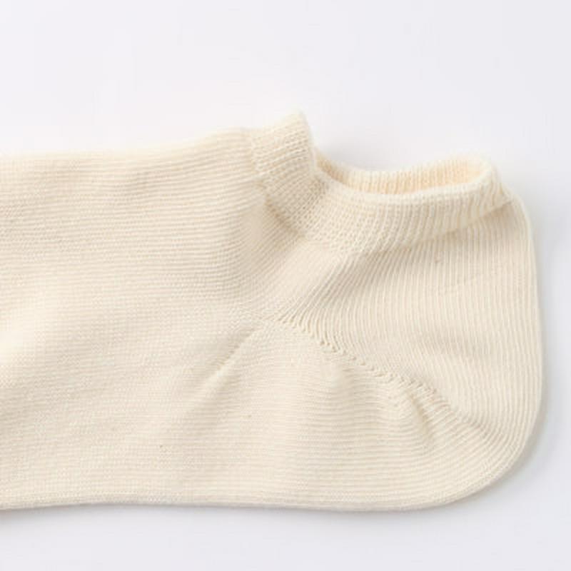 足なり直角　スニーカーイン靴下・３足組（婦人） ２３～２５ｃｍ・生成