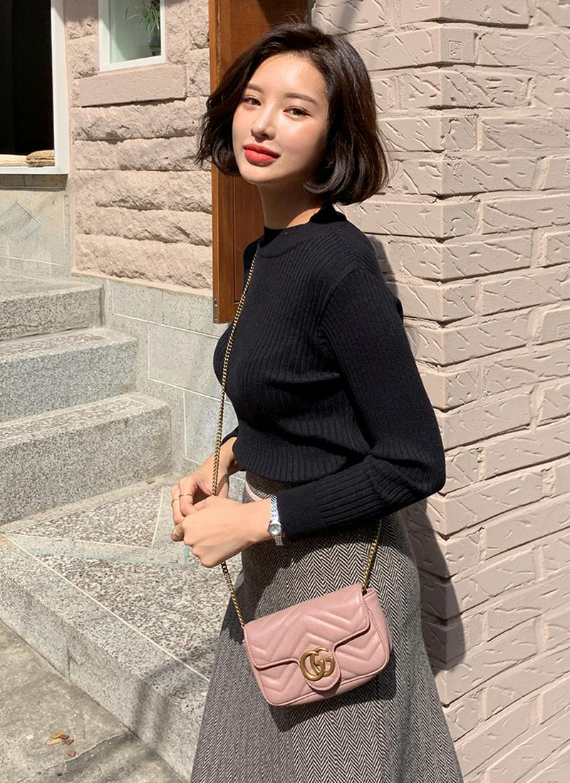 バックボタンリブニット・全5色