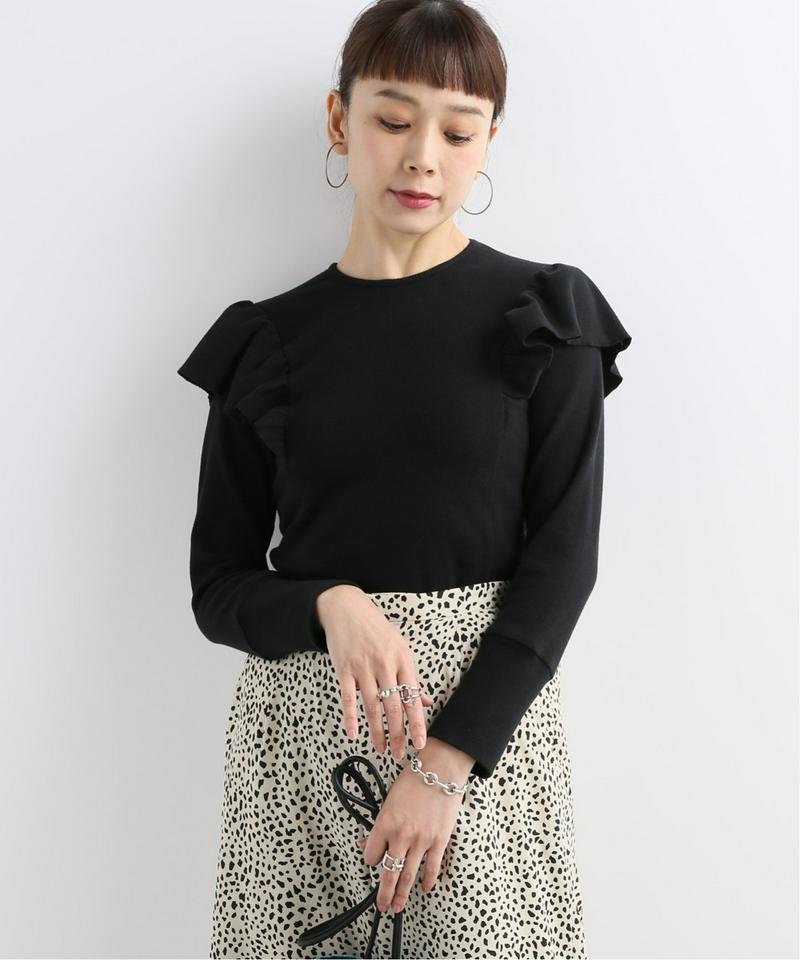【HOLIDAY/ホリデイ】RIB RUFFLE TOPS：トップス