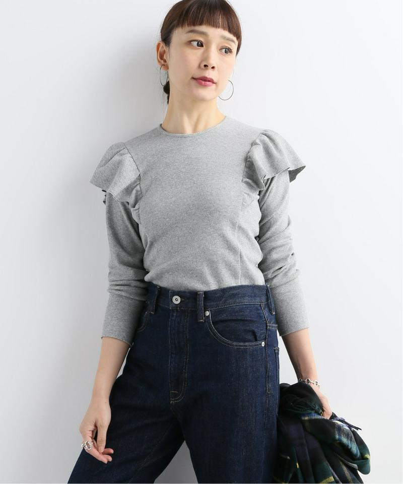 【HOLIDAY/ホリデイ】RIB RUFFLE TOPS：トップス