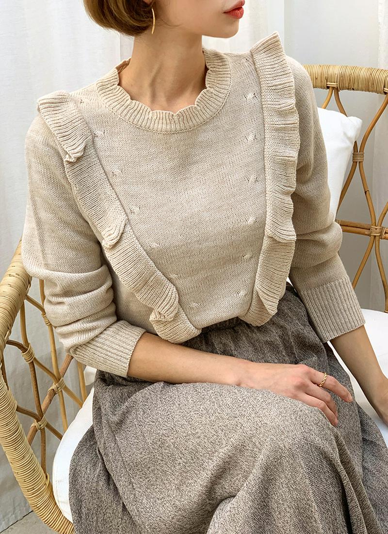 フリルスカラップニット・全4色