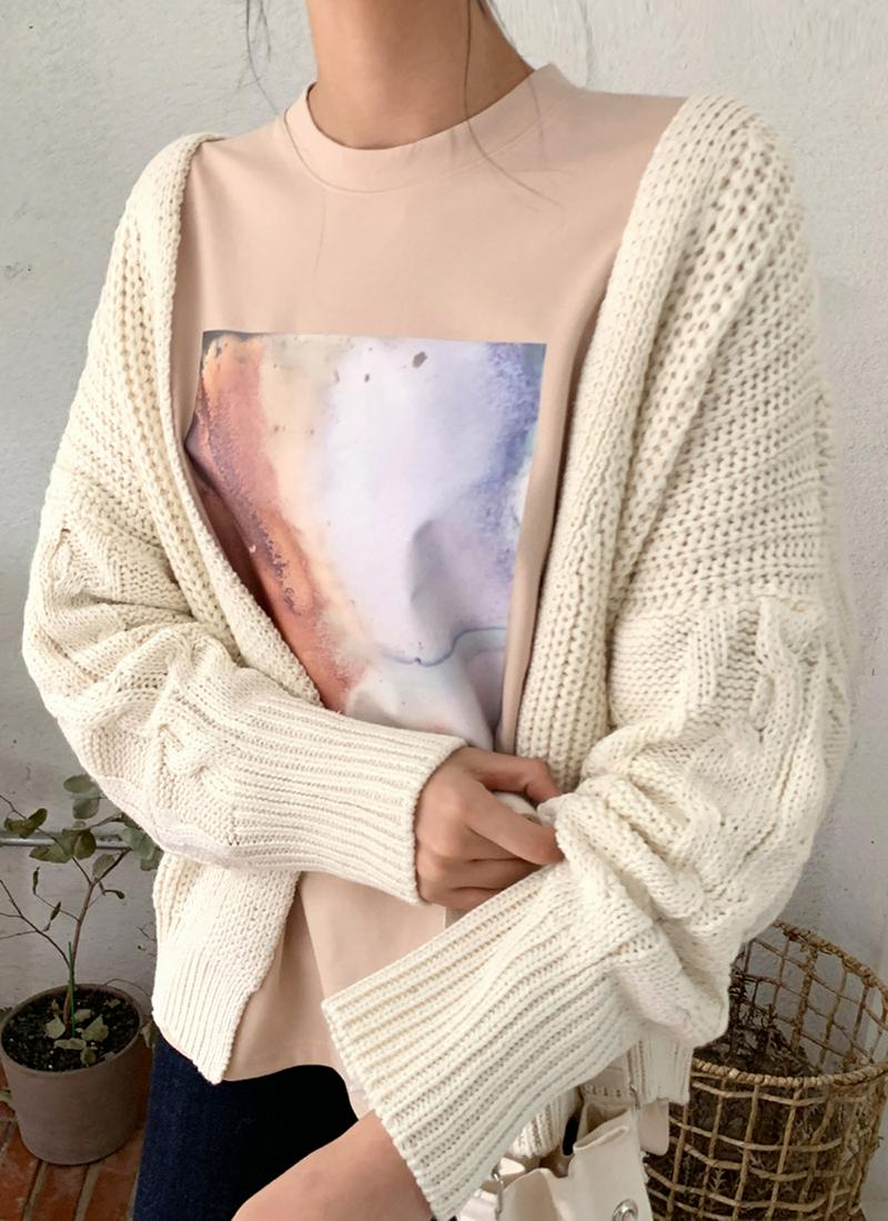 ツイストスリーブカーディガン・全2色