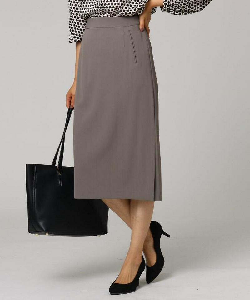 ◆[L]レーヨン混タイトミモレ丈スカート