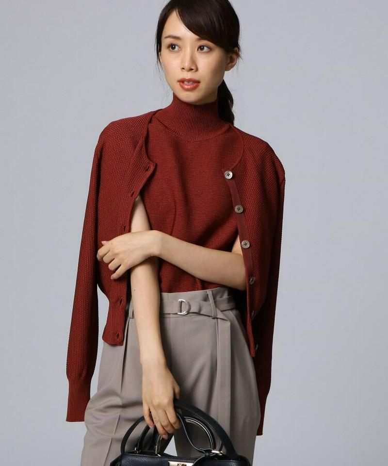 ◆[L]【洗える】ストレッチクルーネックカーディガン