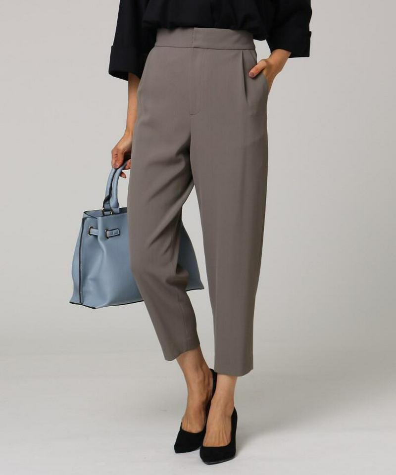 ◆[L]レーヨン混タックテーパードパンツ