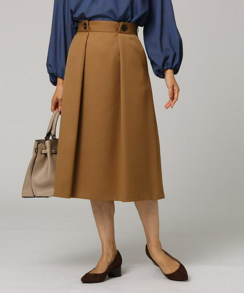 ◆[L]ウエストボタンフレアスカート