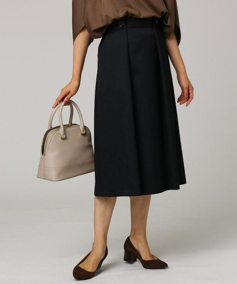 ◆[L]ウエストボタンフレアスカート