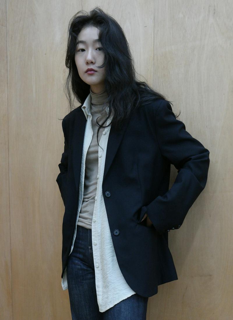 ウール混紡シングルジャケット