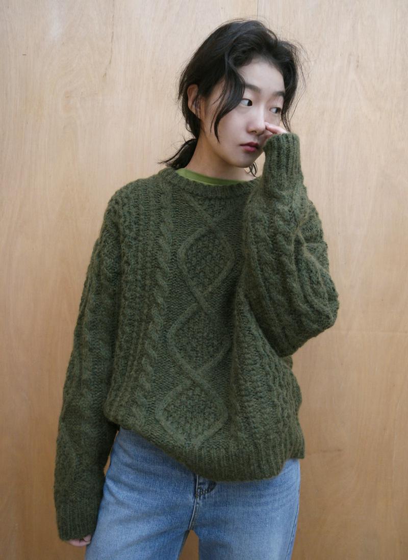 ウールブレンドツイストニット