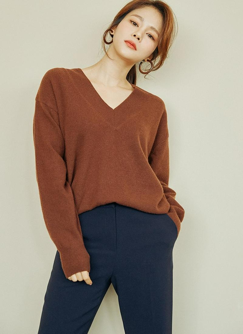 カシミヤ混ドロップショルダーニット