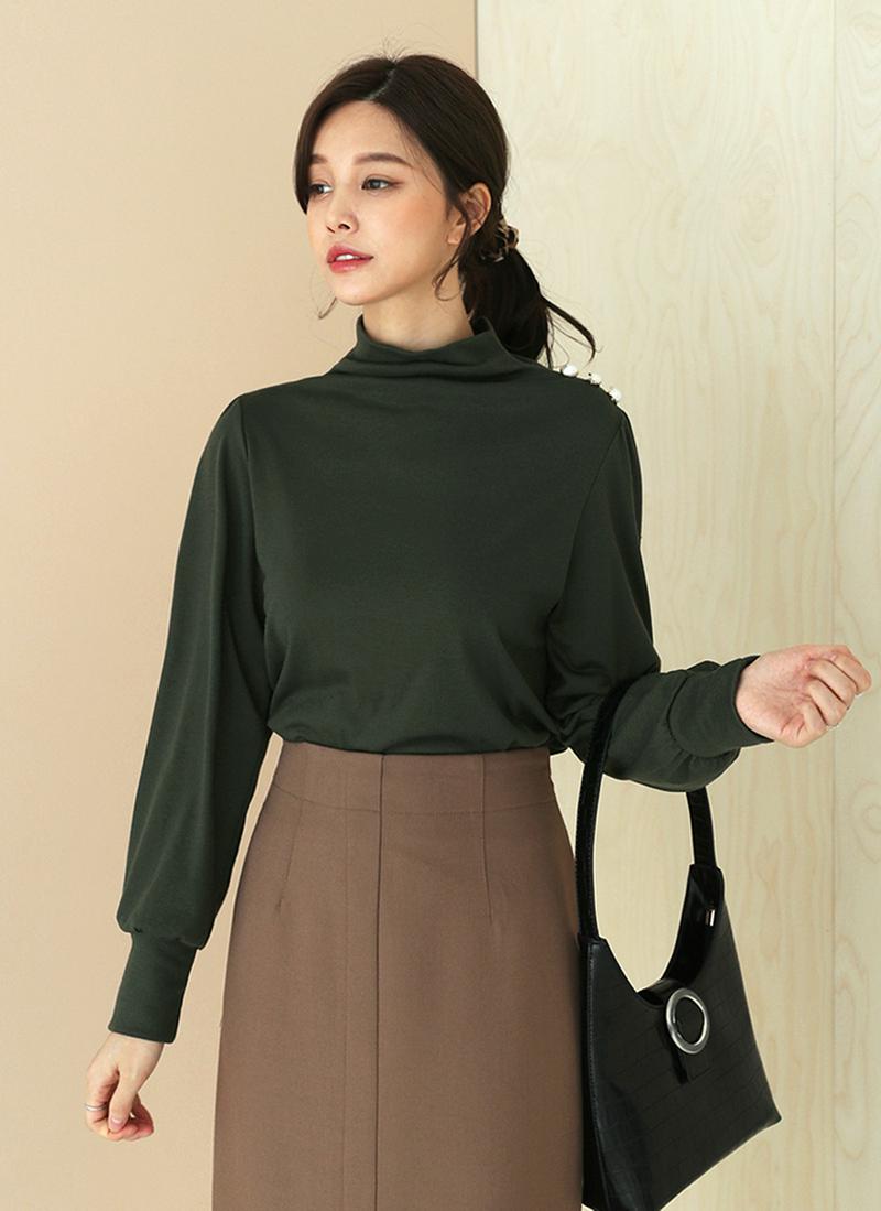 パールモックネックTシャツ・全4色