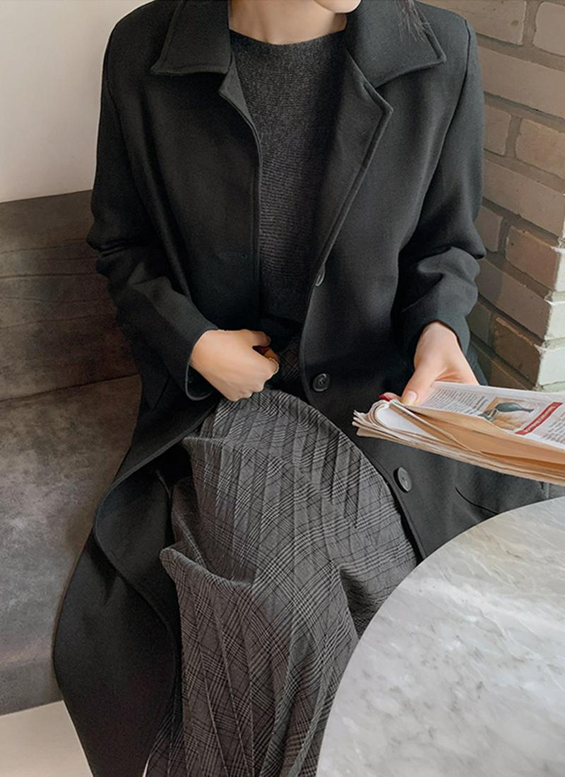 シングルボタンロングコート
