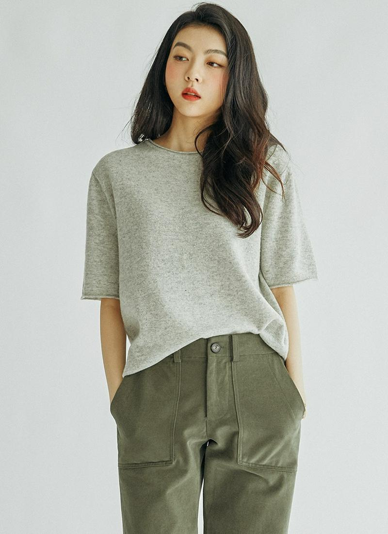 カシミヤ混ハーフニット