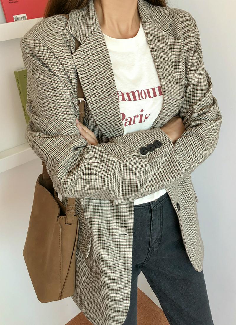 フラップポケットチェックジャケット