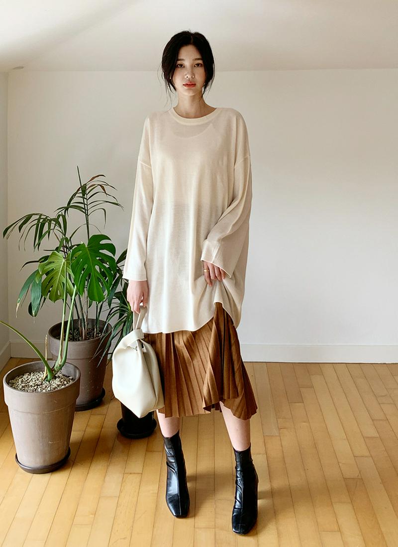 ラウンドロングニット・全4色