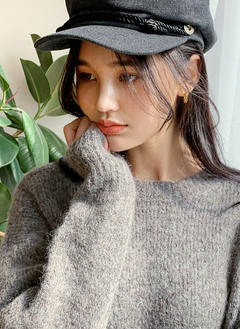 ウール混ルーズニット・全3色